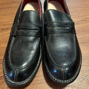 BED|STU Black Leather Slip-On Loafers